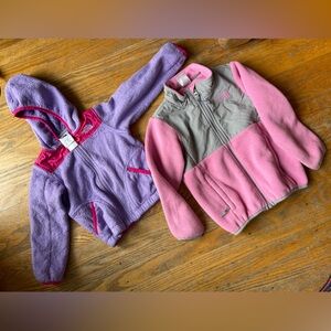 Bundle:North Face Pink/ Gray Fleece Jacket and Purple jacket